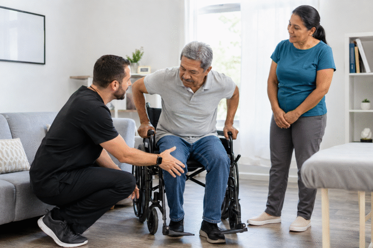 Occupational Therapy giving transfer instructions